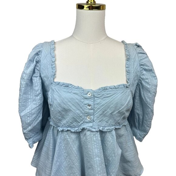 Free People - Leave It To Me Blouse Top - Cool Air - Small - Worn 1 Time - Picture 3 of 9